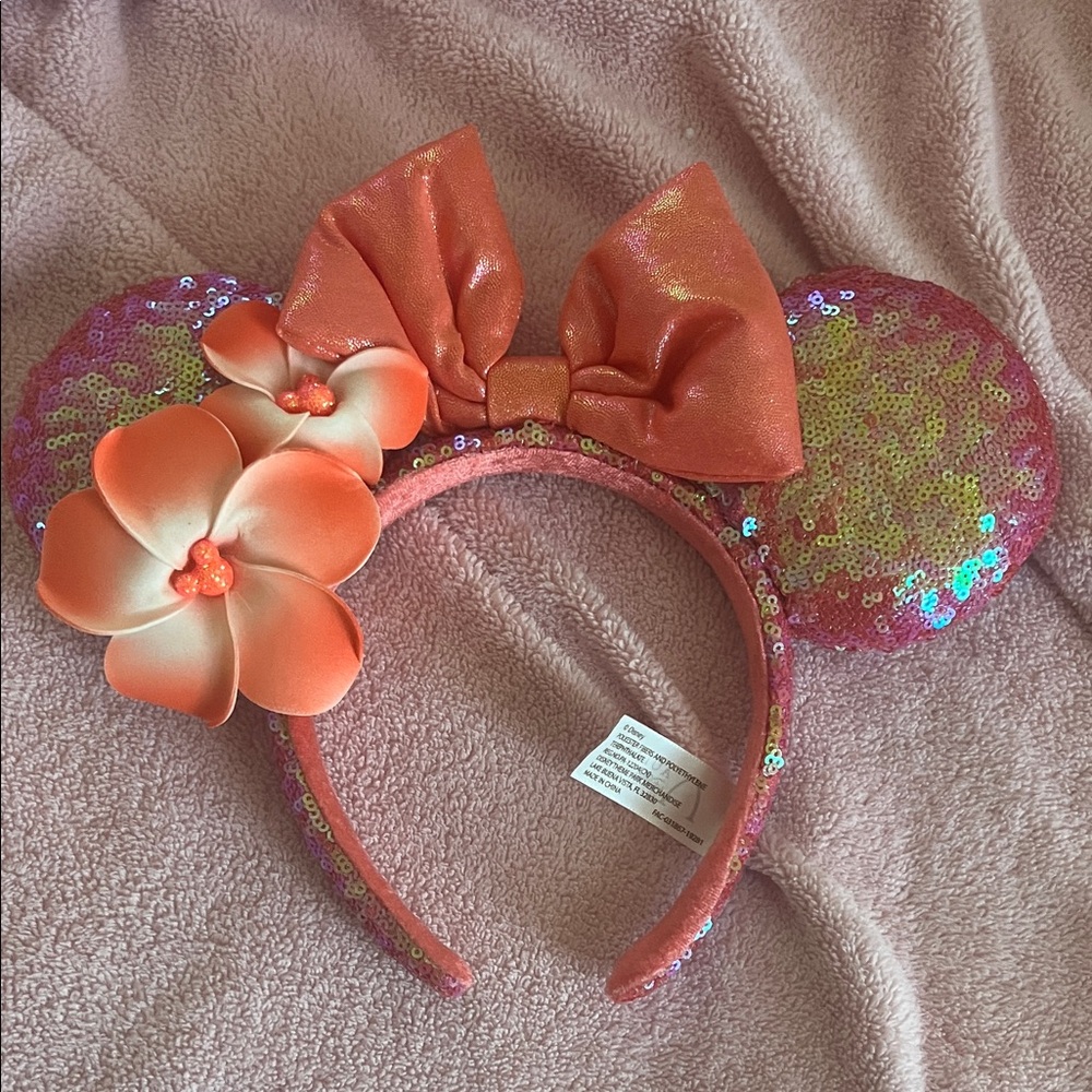 Pink Sequin Minnie Mouse Ears Headband from Aulani